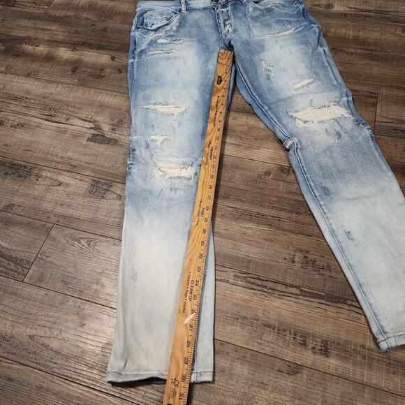 Grindhouse Rip N Repair Denim Jeans Light wash size 34 Distressed 2328 - Picture 2 of 8